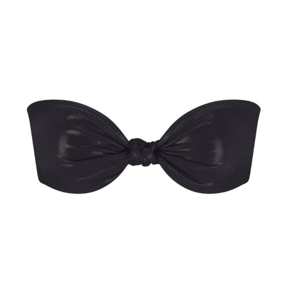 SKIMS Knotted  Bandeau Bikini Top in Onyx Size M - Picture 3 of 6